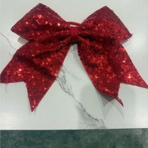 Cheer now-Red Sequin Hair Bow